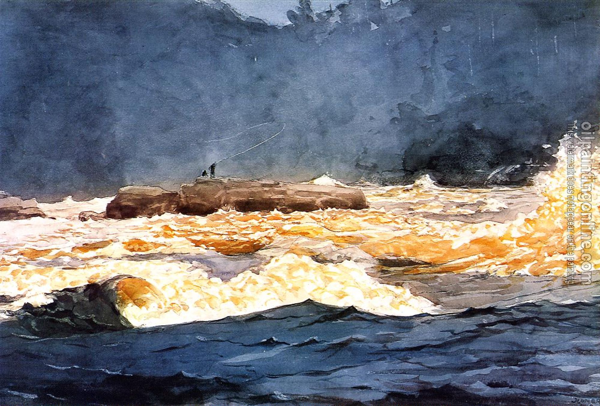 Homer, Winslow - Fishing the Rapids Saguenay